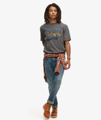 T-shirt z nadrukiem rockowym w stylu lat 70.