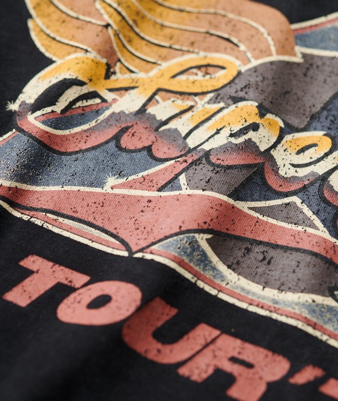 T-shirt z nadrukiem rockowym w stylu lat 70. T-shirt z nadrukiem rockowym w stylu lat 70.