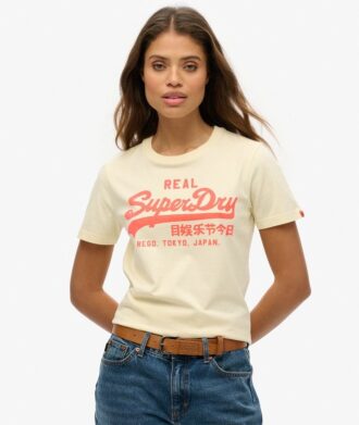 T-shirt z neonowym logo w stylu Vintage