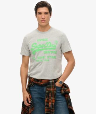T-shirt z neonowym logo w stylu Vintage