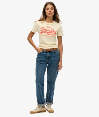 T-shirt z neonowym logo w stylu Vintage