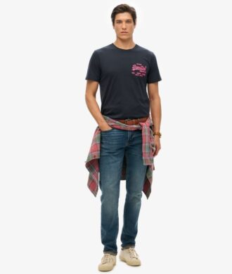 T-shirt z neonowym logo w stylu Vintage