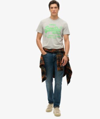 T-shirt z neonowym logo w stylu Vintage