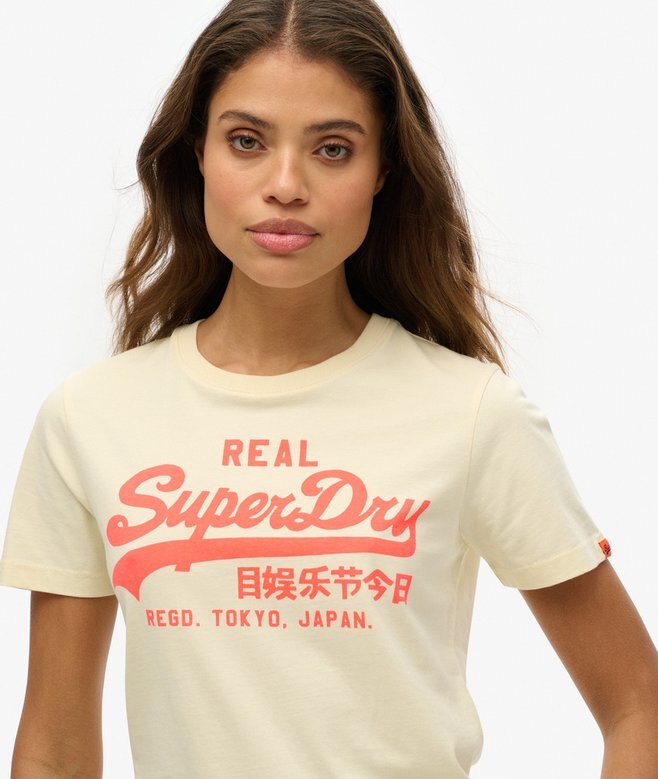 T-shirt z neonowym logo w stylu Vintage T-shirt z neonowym logo w stylu Vintage