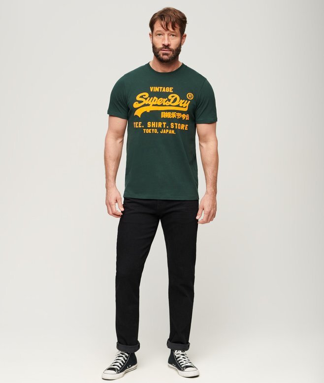T-shirt z neonowym logo w stylu Vintage T-shirt z neonowym logo w stylu Vintage
