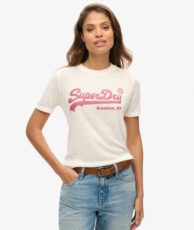 T-shirt z ozdobnym logo w stylu Vintage T-shirt z ozdobnym logo w stylu Vintage
