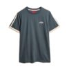 T-shirt z paskami w stylu retro z charakterystycznym logo
