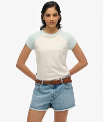T-shirt z raglanowymi rękawami z Organic Cotton z logo Essential