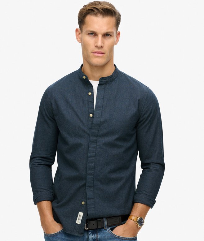 The Merchant Store – koszula Henley w kolorze indygo The Merchant Store – koszula Henley w kolorze indygo