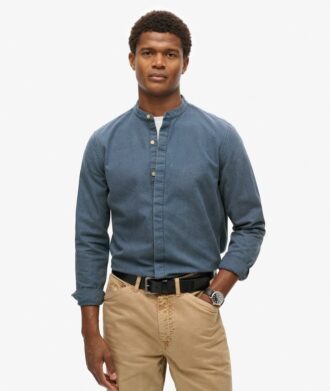 The Merchant Store – koszula Henley w kolorze indygo The Merchant Store – koszula Henley w kolorze indygo