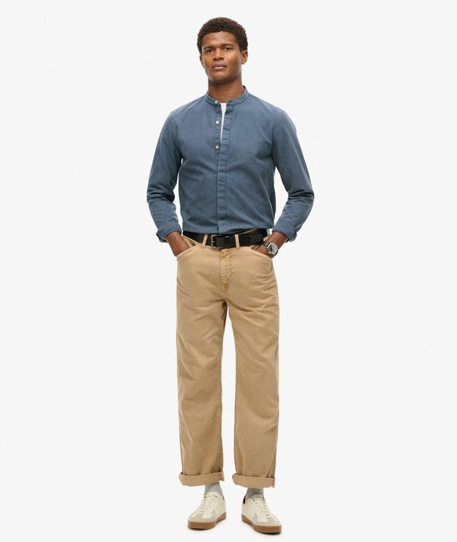 The Merchant Store – koszula Henley w kolorze indygo The Merchant Store – koszula Henley w kolorze indygo