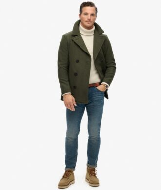 The Merchant Store – płaszcz typu pea coat z mieszanki wełny
