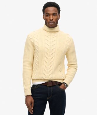 The Merchant Store – sweter z golfem i splotem typu cable The Merchant Store – sweter z golfem i splotem typu cable