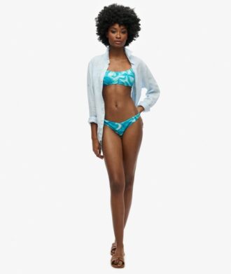 Top bikini typu braletka z nadrukiem