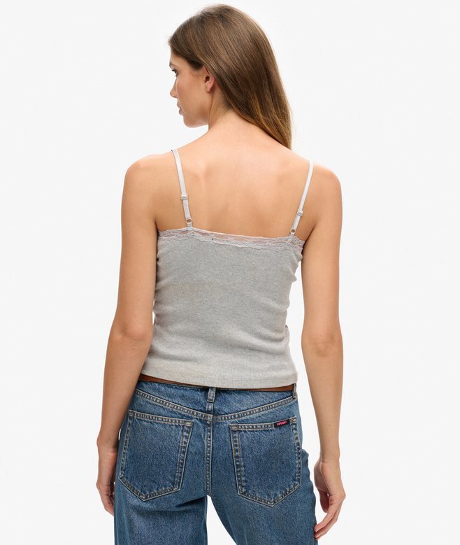 Top na ramiączkach z Organic Cotton z wykończeniem z koronki Vintage Top na ramiączkach z Organic Cotton z wykończeniem z koronki Vintage