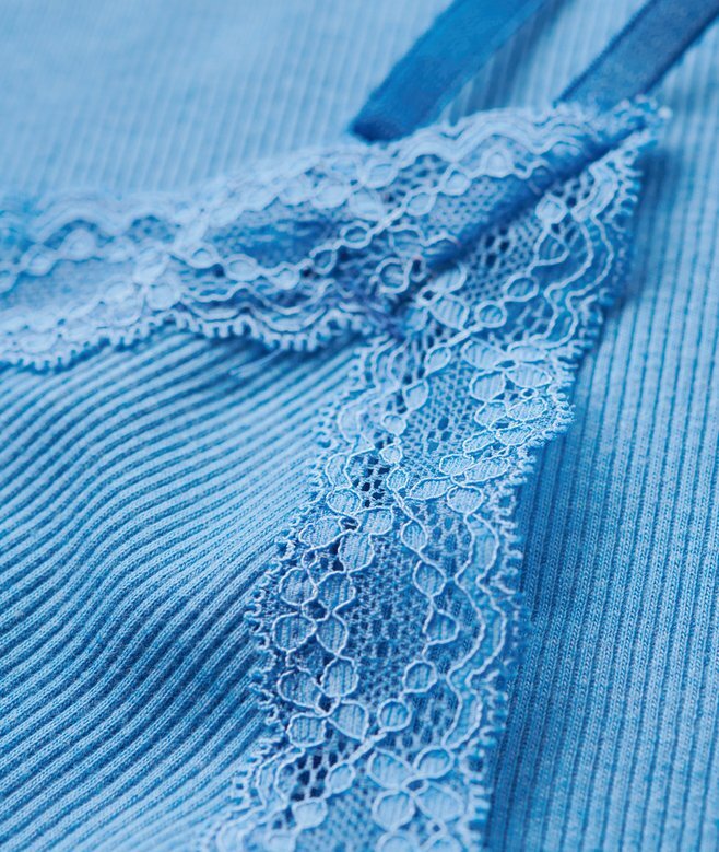 Top na ramiączkach z Organic Cotton z wykończeniem z koronki Vintage Top na ramiączkach z Organic Cotton z wykończeniem z koronki Vintage
