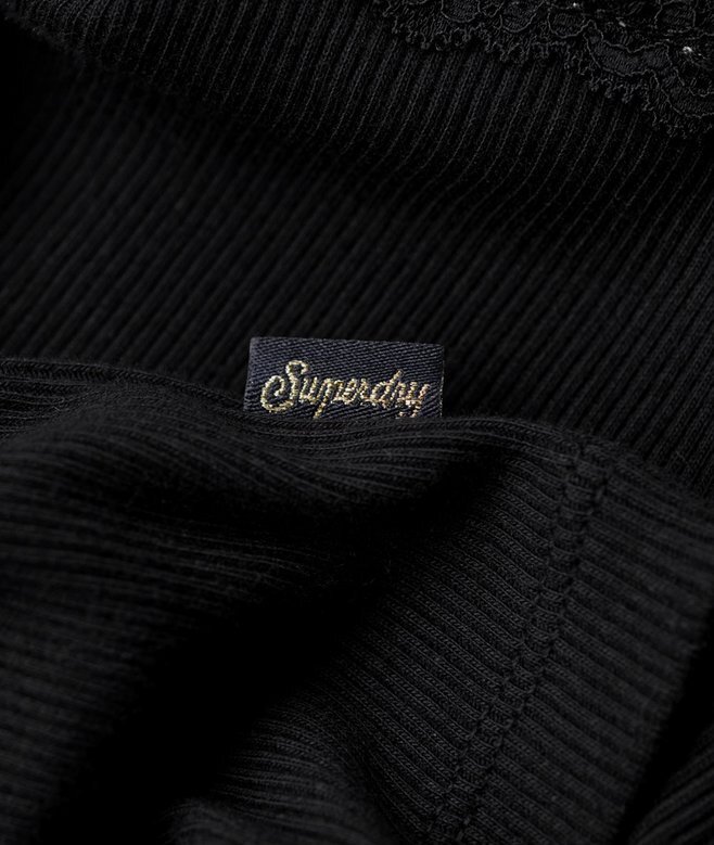 Top na ramiączkach z Organic Cotton z wykończeniem z koronki Vintage Top na ramiączkach z Organic Cotton z wykończeniem z koronki Vintage