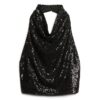 Top z cekinami i dekoltem typu cowl neck Top z cekinami i dekoltem typu cowl neck