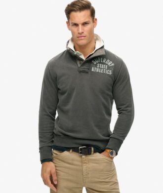 Vintage Athletic Half Button Bluza