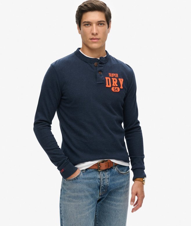 Vintage Athletic Top z długim rękawem typu Henley Vintage Athletic Top z długim rękawem typu Henley