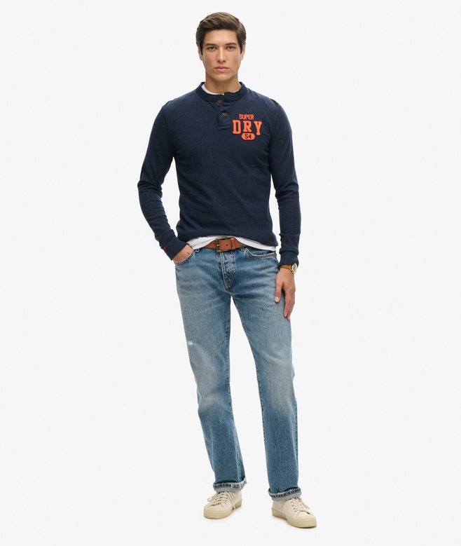Vintage Athletic Top z długim rękawem typu Henley Vintage Athletic Top z długim rękawem typu Henley