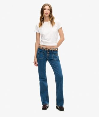 Vintage Organic Cotton Low Rise Slim Flare Jeans