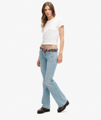 Vintage Organic Cotton Low Rise Slim Flare Jeans