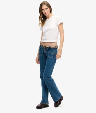 Vintage Organic Cotton Low Rise Slim Flare Jeans