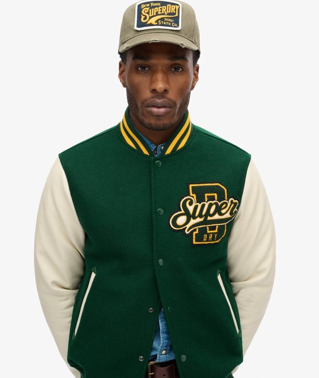 Wełniana kurtka bomberka w stylu varsity Wełniana kurtka bomberka w stylu varsity