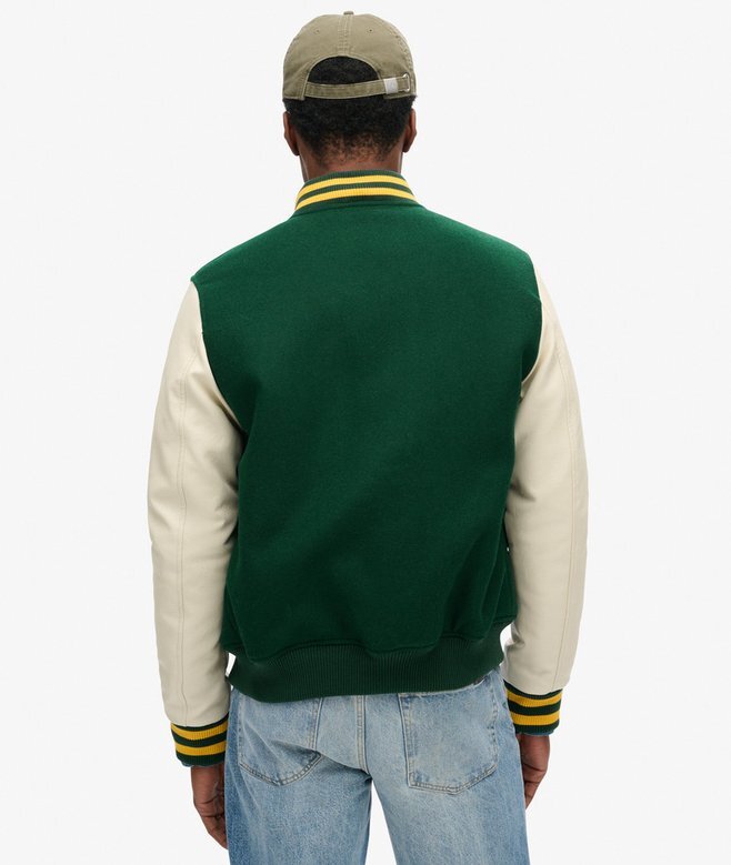 Wełniana kurtka bomberka w stylu varsity Wełniana kurtka bomberka w stylu varsity