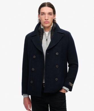 Wełniany płaszcz typu peacoat 2 w 1