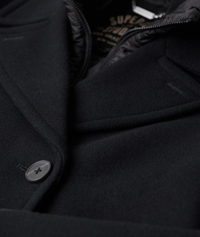 Wełniany płaszcz typu peacoat 2 w 1 Wełniany płaszcz typu peacoat 2 w 1