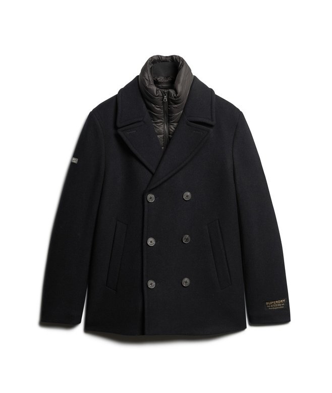 Wełniany płaszcz typu peacoat 2 w 1 Wełniany płaszcz typu peacoat 2 w 1